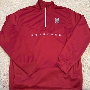 Old Varsity Brand OVB Stanford Red  1/4 Zip Pullover XL
